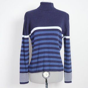 Villager Sport by Liz Claiborne Striped Turtleneck